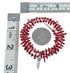 Native American Coral Feather Sterling Silver Bead Necklace JX125419